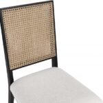 Butterfly Linen Textured Fabric Upholstered Dining Chair