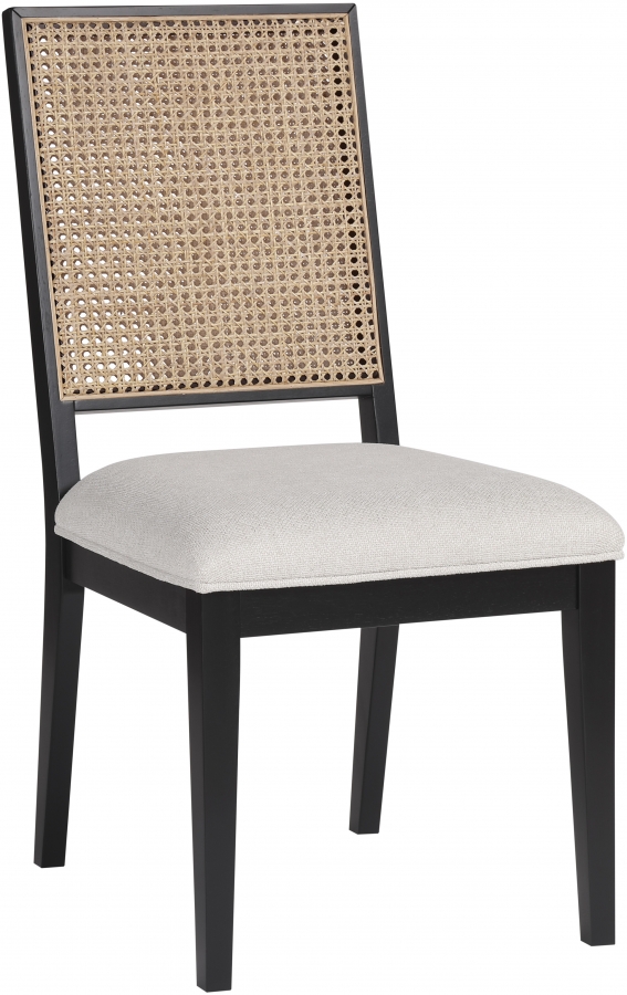 Butterfly Linen Textured Fabric Upholstered Dining Chair