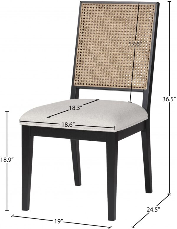 Butterfly Linen Textured Fabric Upholstered Dining Chair