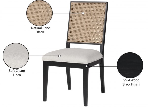 Butterfly Linen Textured Fabric Upholstered Dining Chair