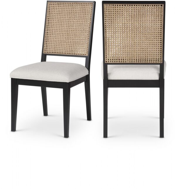 Butterfly Linen Textured Fabric Upholstered Dining Chair
