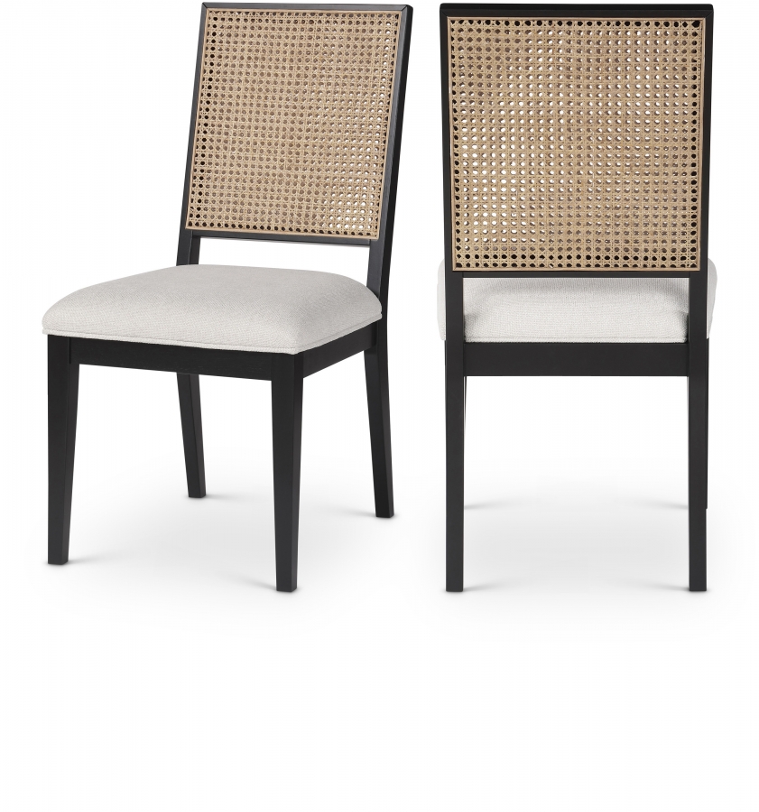 Butterfly Linen Textured Fabric Upholstered Dining Chair