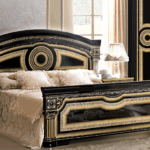 Aida Black w/Gold QS Bed
