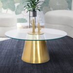 Glassimo Glass Top And Iron Base Coffee Table