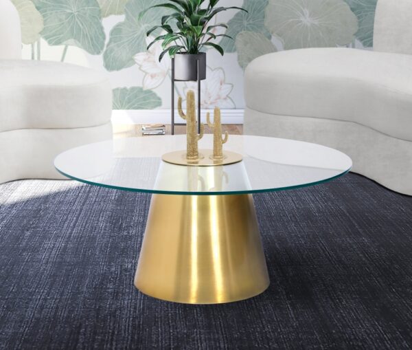 Glassimo Glass Top And Iron Base Coffee Table
