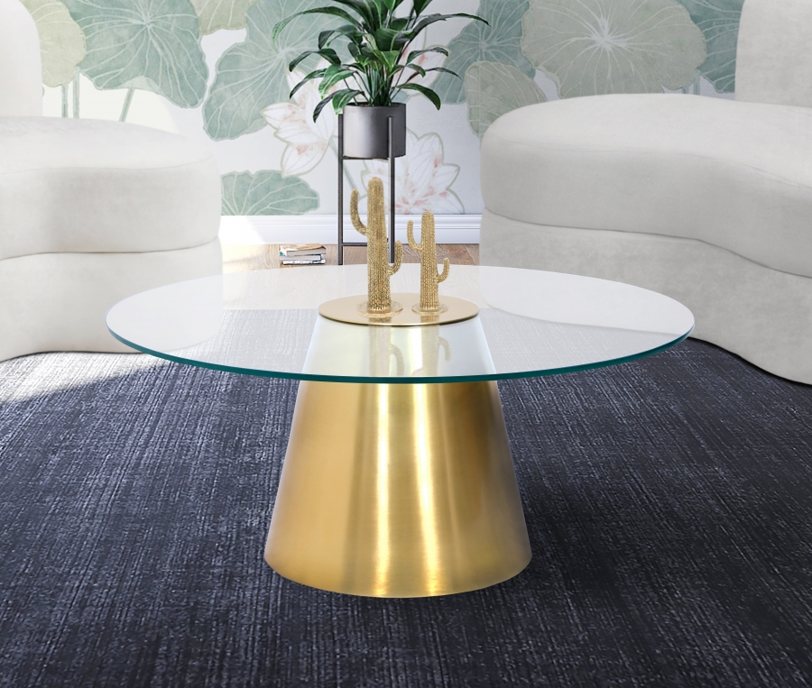Glassimo Glass Top And Iron Base Coffee Table
