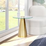 Glassimo Glass Top And Iron Base End Table