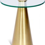 Glassimo Glass Top And Iron Base End Table