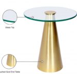 Glassimo Glass Top And Iron Base End Table