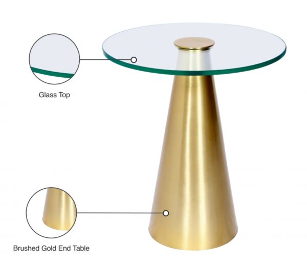 Glassimo Glass Top And Iron Base End Table