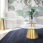 Glassimo Glass Top And Iron Base End Table