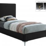 Geri Velvet Upholstered Twin Bed
