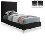 Geri Velvet Upholstered Twin Bed