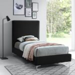 Geri Velvet Upholstered Twin Bed
