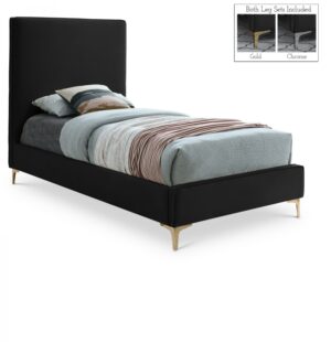 Geri Velvet Upholstered Twin Bed