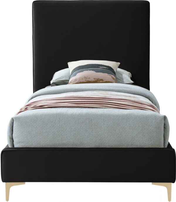 Geri Velvet Upholstered Twin Bed