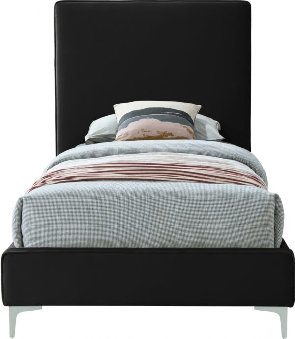Geri Velvet Upholstered Twin Bed