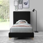 Geri Velvet Upholstered Twin Bed
