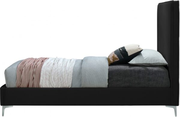 Geri Velvet Upholstered Twin Bed