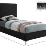 Geri Velvet Upholstered Twin Bed