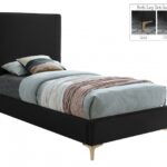 Geri Velvet Upholstered Twin Bed