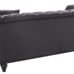 Chesterfield 71" Linen Textured Fabric Upholstered Loveseat