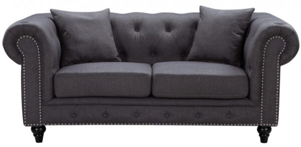 Chesterfield 71" Linen Textured Fabric Upholstered Loveseat