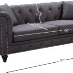 Chesterfield 90" Linen Textured Fabric Upholstered Sofa