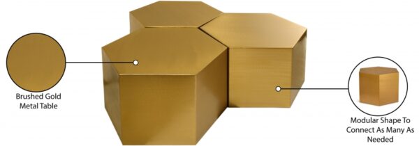 Hexagon Iron 3pc. Modular Coffee Table