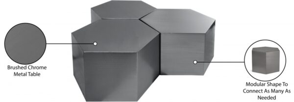 Hexagon Iron 3pc. Modular Coffee Table