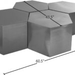 Hexagon Iron 4pc. Modular Coffee Table