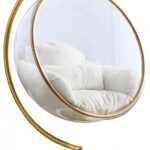Luna Acrylic And Faux Fur Upholstered Swing Bubble Accent Chair