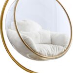 Luna Acrylic And Faux Fur Upholstered Swing Bubble Accent Chair