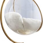 Luna Acrylic And Faux Fur Upholstered Swing Bubble Accent Chair