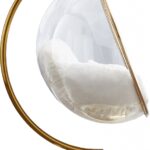 Luna Acrylic And Faux Fur Upholstered Swing Bubble Accent Chair