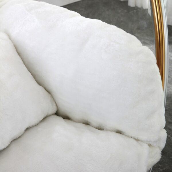 Luna Acrylic And Faux Fur Upholstered Swing Bubble Accent Chair