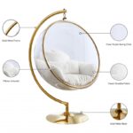 Luna Acrylic And Faux Fur Upholstered Swing Bubble Accent Chair