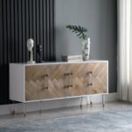 Jive Lacquer Finish, Birch Wood And Acrylic Sideboard / Buffet