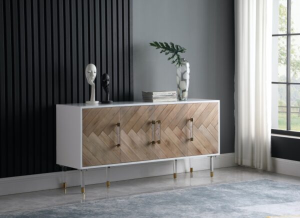 Jive Lacquer Finish, Birch Wood And Acrylic Sideboard / Buffet