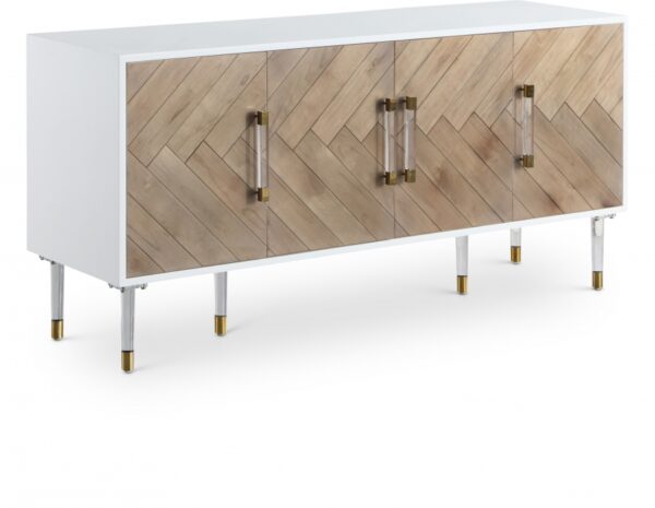 Jive Lacquer Finish, Birch Wood And Acrylic Sideboard / Buffet