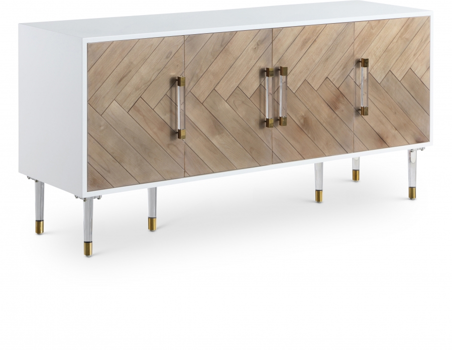 Jive Lacquer Finish, Birch Wood And Acrylic Sideboard / Buffet