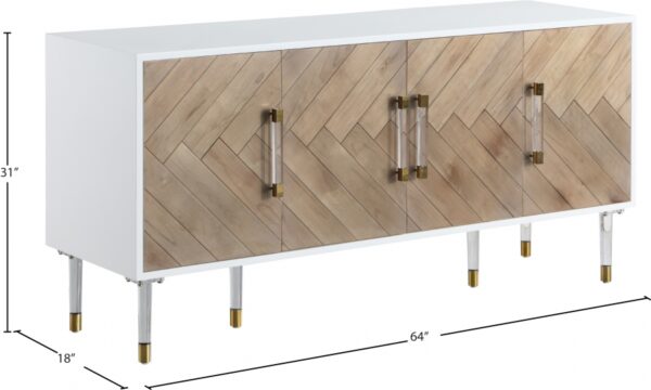 Jive Lacquer Finish, Birch Wood And Acrylic Sideboard / Buffet