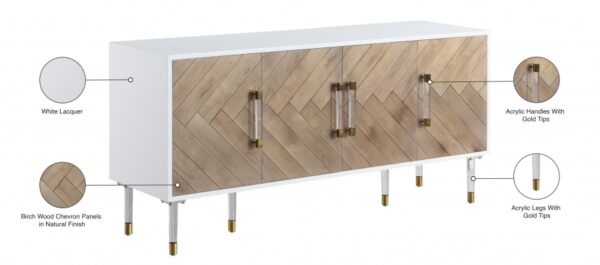 Jive Lacquer Finish, Birch Wood And Acrylic Sideboard / Buffet