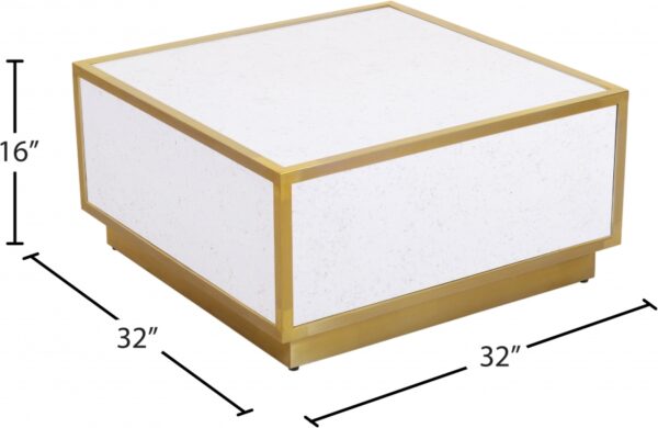 Glitz Faux Marble And Steel Coffee Table