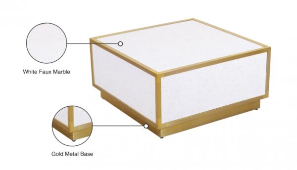 Glitz Faux Marble And Steel Coffee Table
