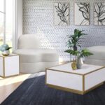 Glitz Faux Marble And Steel Coffee Table