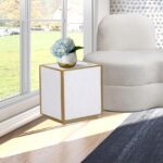 Glitz Faux Marble And Steel End / Side Table