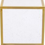 Glitz Faux Marble And Steel End / Side Table