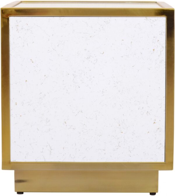 Glitz Faux Marble And Steel End / Side Table