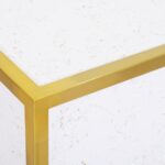 Glitz Faux Marble And Steel End / Side Table